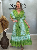 Vestido Indiano Manga Morcego