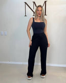 Calça Pantalona de Modal com Elastano