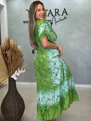 Vestido Indiano Manga Morcego