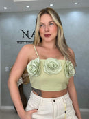 Cropped Flor Alfaiataria