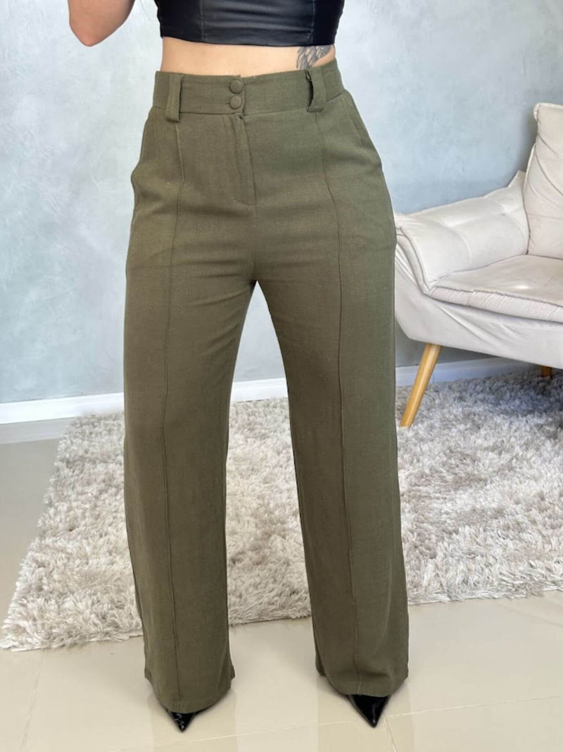 Calça Pantalona Linho