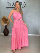 Vestido longo amplo - ajuste na alça