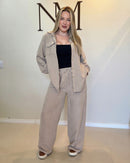 Conjunto de Inverno Aveludado Feminino Camisão e Pantalona