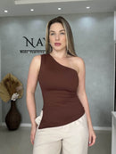 Blusa Poliamida Uma Manga - Bico Lateral