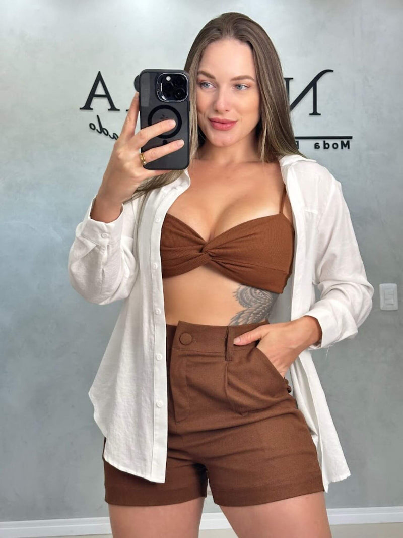 Short Carly (Linho Com Elastano)