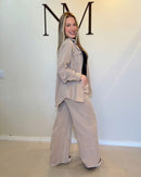 Conjunto de Inverno Aveludado Feminino Camisão e Pantalona