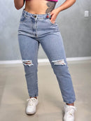 Calça Jeans Mom Marmorizada Paula