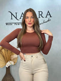 Cropped Poliamida Manga Longa
