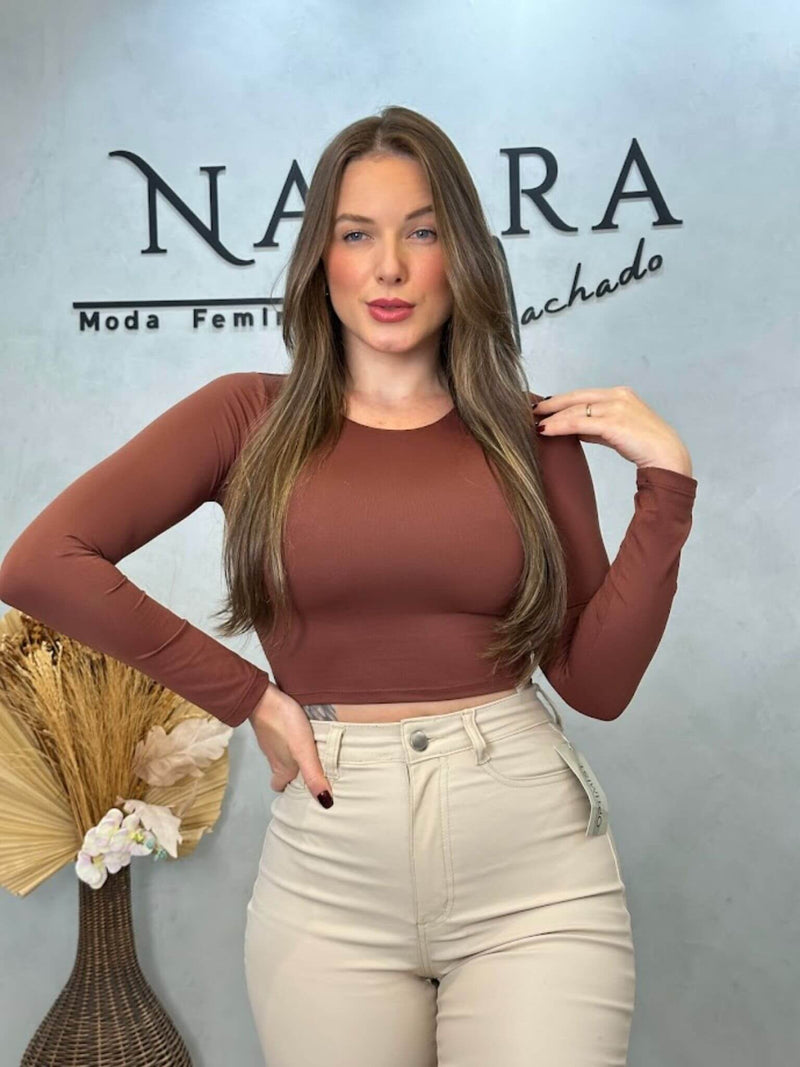 Cropped Poliamida Manga Longa