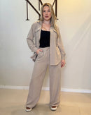 Conjunto de Inverno Aveludado Feminino Camisão e Pantalona