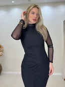 Vestido Longo em Tule com Forro Interno