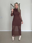 Vestido Longo em Tule com Forro Interno