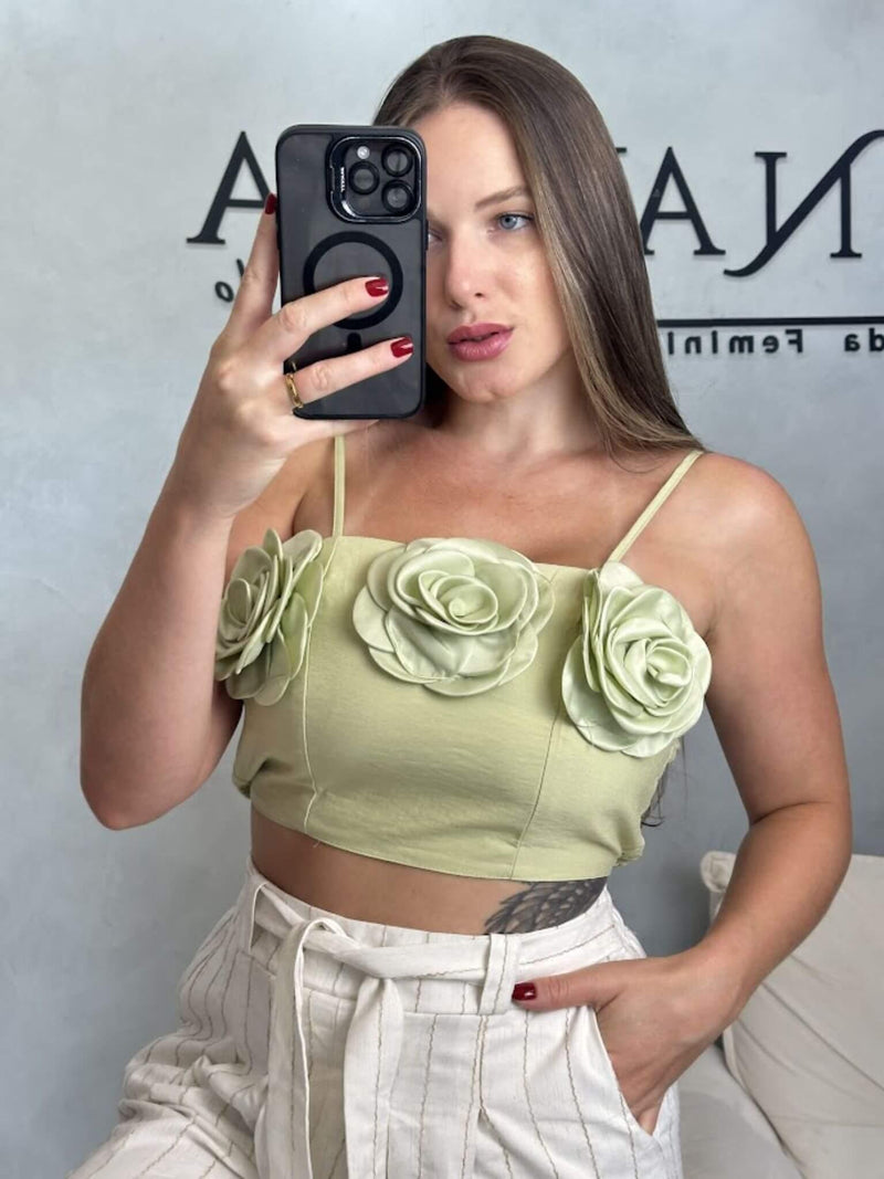 Cropped Flor Alfaiataria