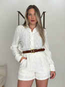 Conjunto Camisa e Short Texturizado com Elastano