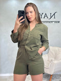 Camisa Linho Gola V Essenza