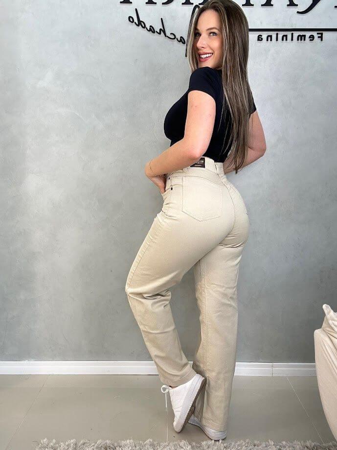 Calça Wide Leg Nude - Loja Nayara Machado