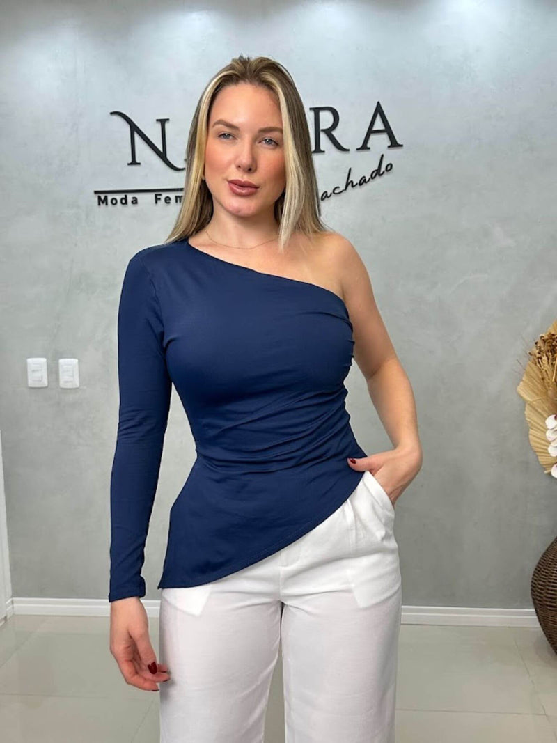 Blusa Poliamida Uma Manga - Bico Lateral
