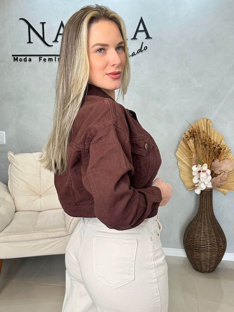 Jaqueta Jeans Marrom Namie