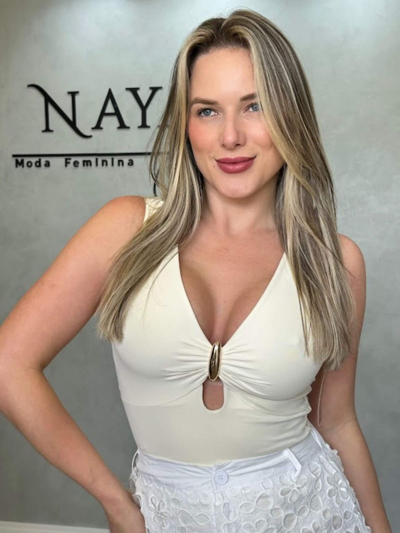 Body Hera - Poliamida Com Dourado
