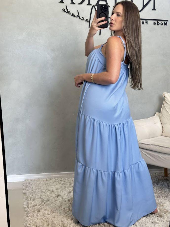 Vestido longo amplo - ajuste na alça
