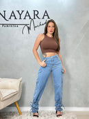 Calça Wide Leg Jeans - Cargo