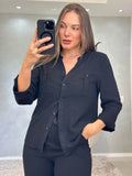 Camisa Linho Gola V Essenza