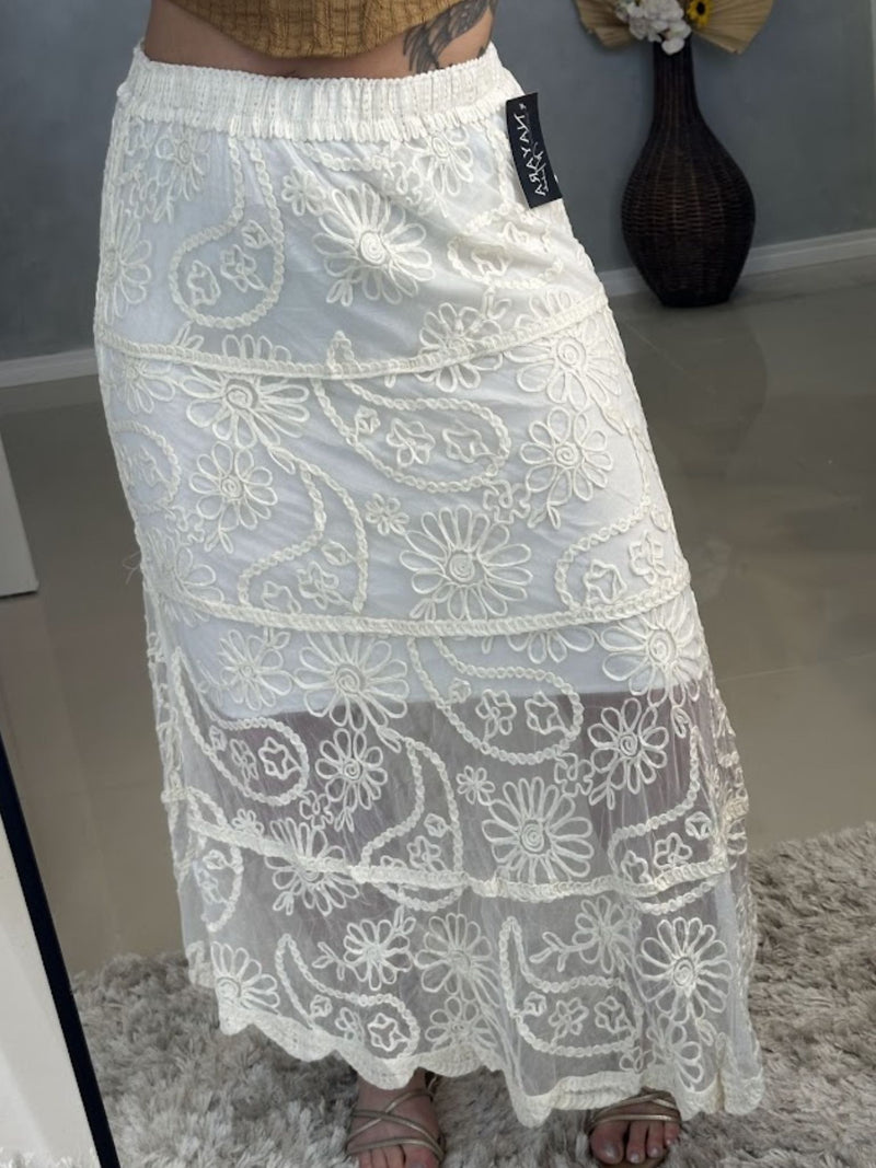 Saia Mídi em Croche Tule