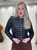 Jaqueta Courino Com Tule