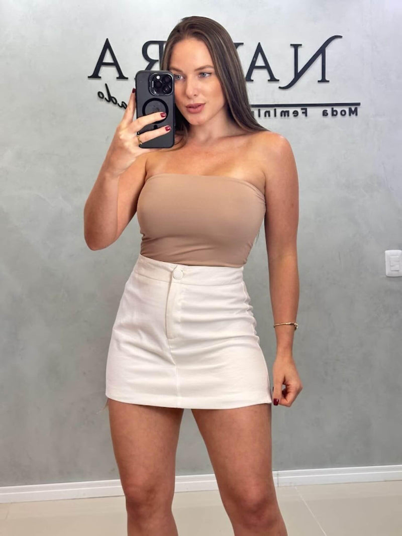 Short Saia Alfaiataria Sarjado