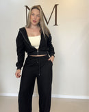 Conjunto Casual Feminino com Capuz e Calça Pantalona