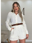 Conjunto Camisa e Short Texturizado com Elastano