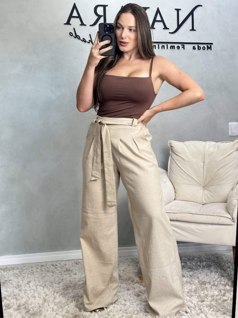 Calça Max Pantalona Linho