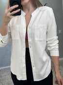 Camisa Linho Gola V Essenza