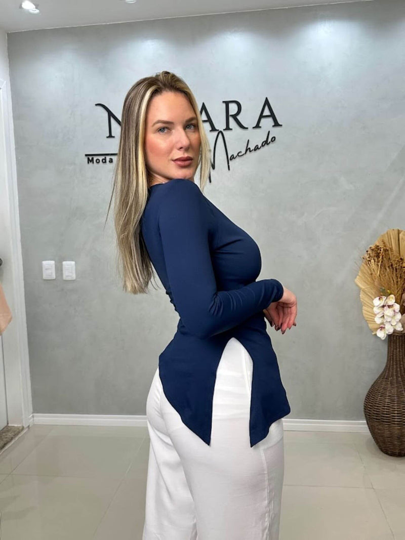 Blusa Poliamida Uma Manga - Bico Lateral