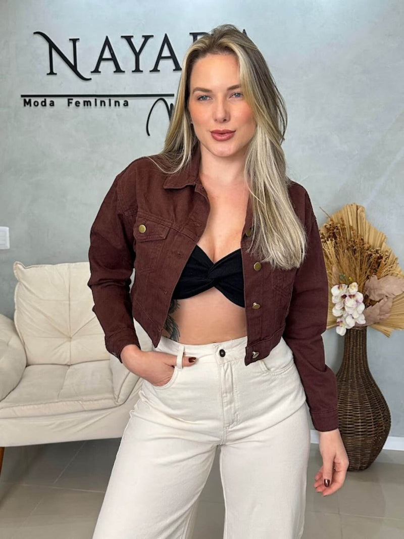 Jaqueta Jeans Marrom Namie