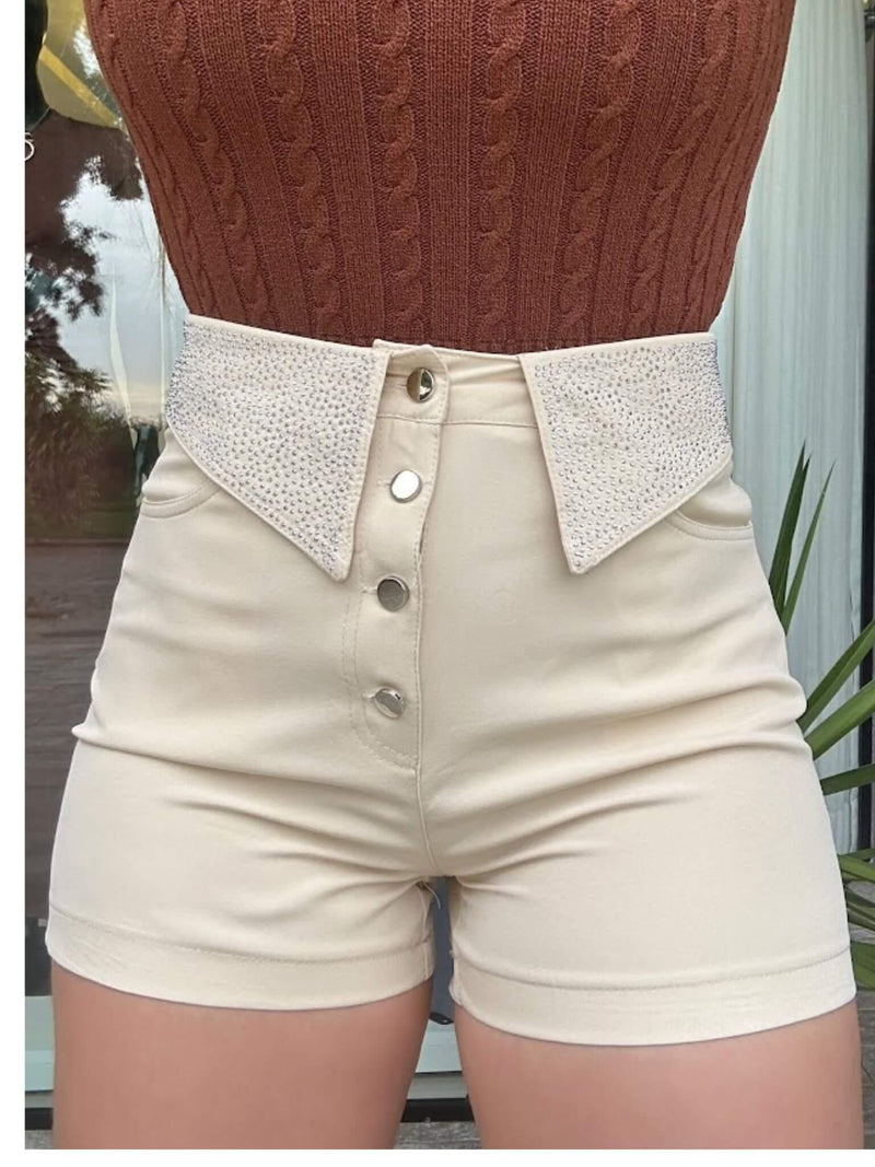 Short Alfaiataria Cós Strass - Loja Nayara Machado