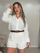 Conjunto Camisa e Short Texturizado com Elastano