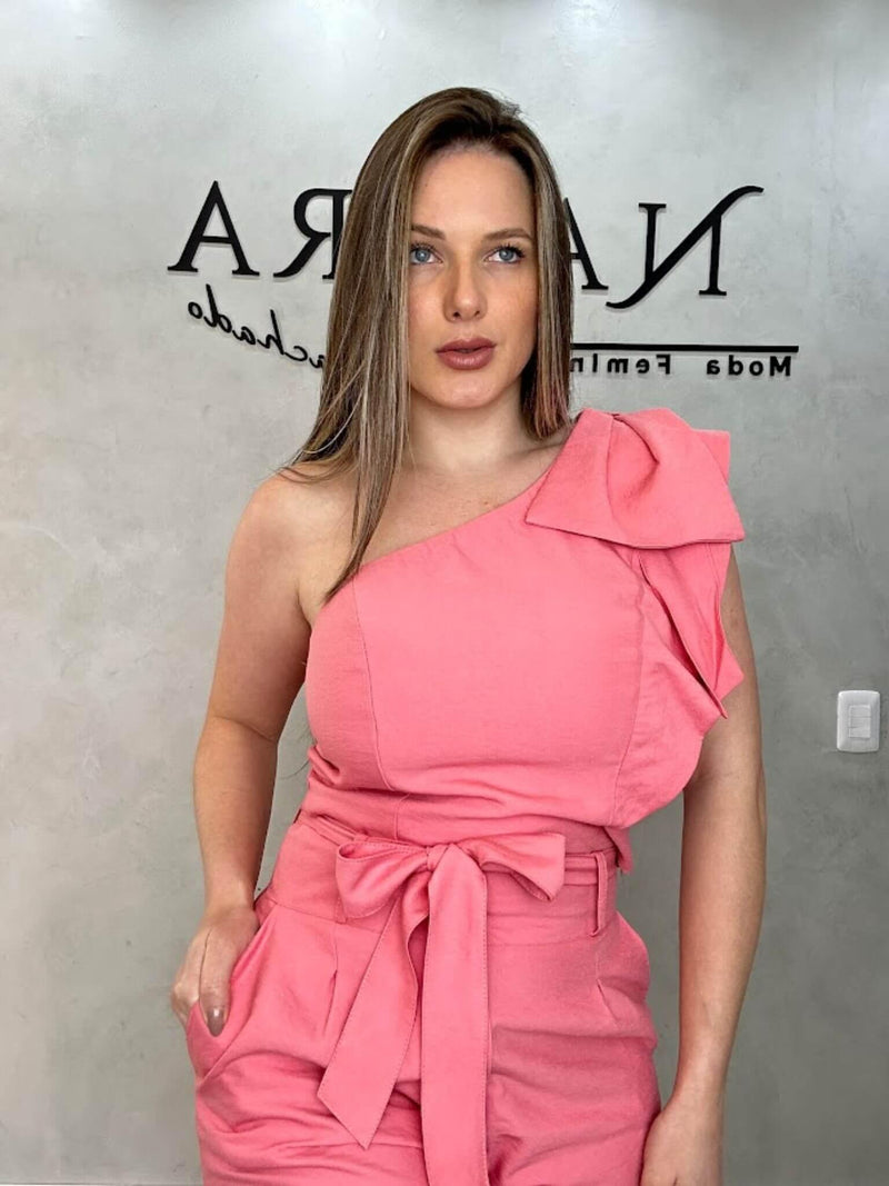 Blusa Alfaiataria Laço no Ombro - Loja Nayara Machado