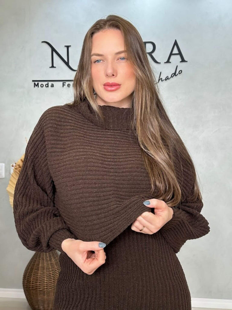 Conjunto Tricot Mousse Saia Midi