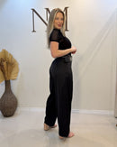 Calça Balloon em Crepe de Alfaiataria com Cinto