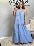 Vestido longo amplo - ajuste na alça