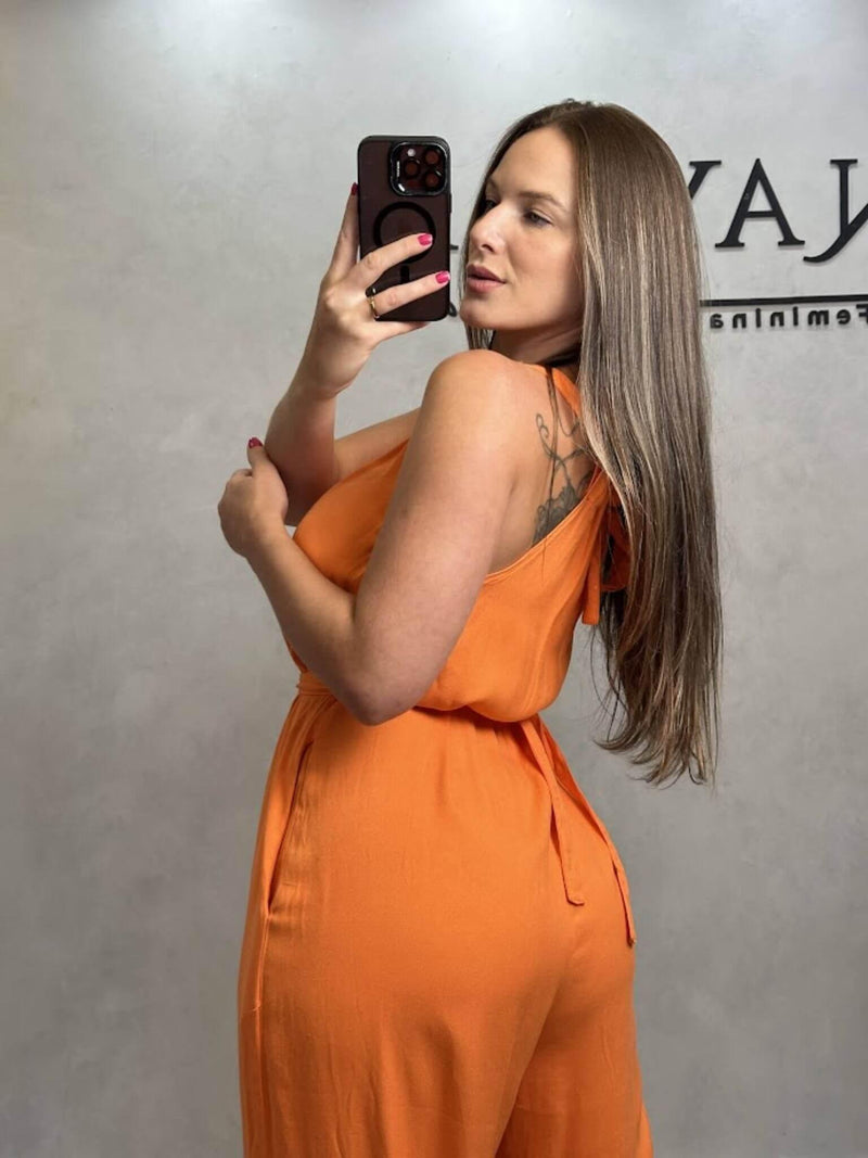 Macacão Longo Amplo - Laranja