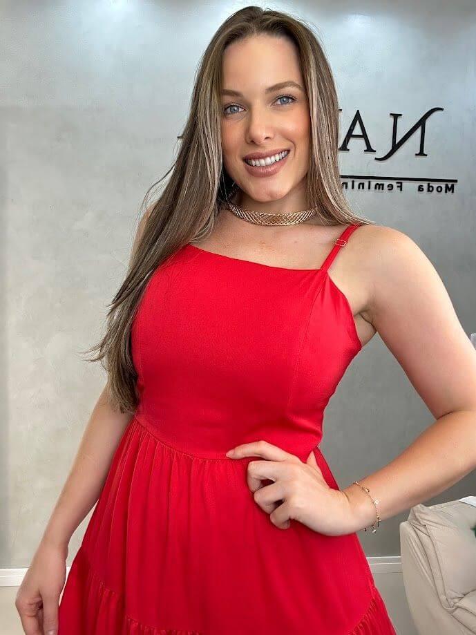 Vestido Viscolinho Babados Sandra