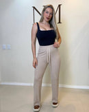 Calça Pantalona de Modal com Elastano