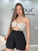 Cropped em Macramê Argola com Alça - Loja Nayara Machado