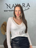 Blusa Modal Gola V Basic