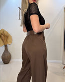 Calça Balloon em Crepe de Alfaiataria com Cinto