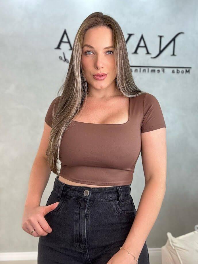 Cropped Poliamida Manguinha