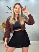 Jaqueta Jeans Marrom Namie