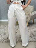 Calça Pantalona Viscolinho Elástico no Cós